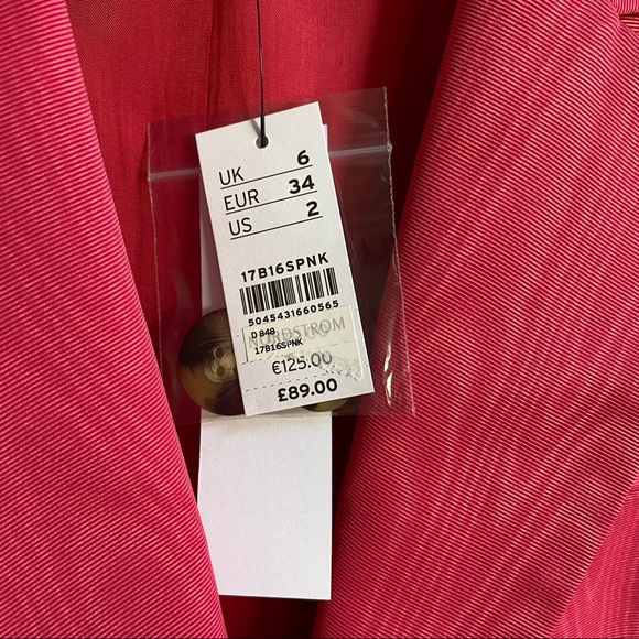 TOPSHOP Pink Moire Grandad Blazer - Picture 16 of 16